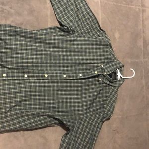 Saddlebred long sleeve green plaid button down